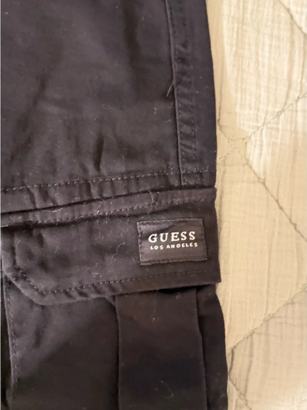 Guess Men's Black Cargo Joggers with Utility Pockets - Picture 2 of 5